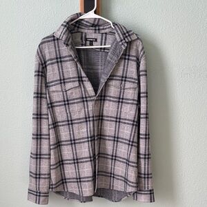 Express Black and Gray Checkered Shirt